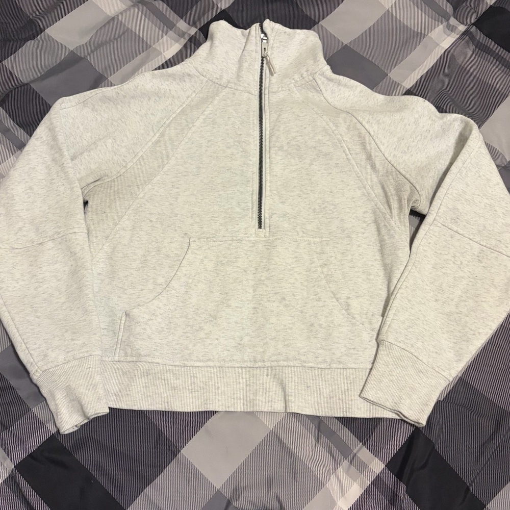 Jockey Women’s Light Gray Zip-Up Sweater
